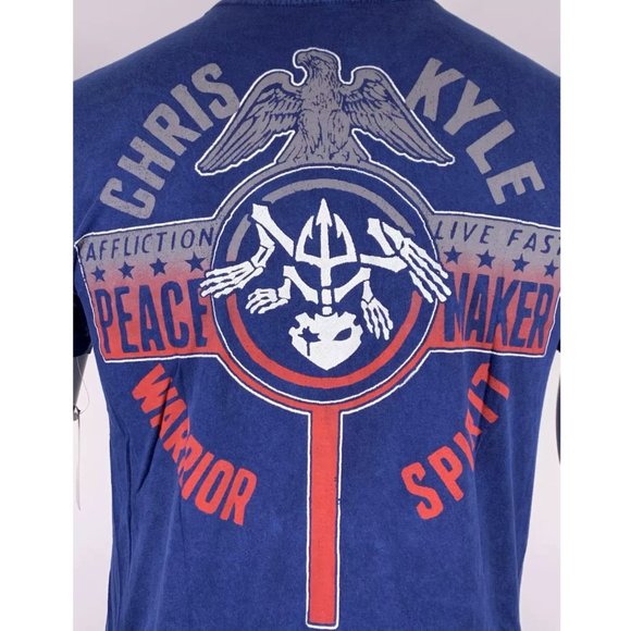 AFFLICTION Men's T-Shirt S/S CK CROSSED TEE Black - Picture 8 of 13